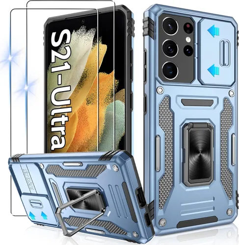 Miniatura 77 de Gritup para Samsung Galaxy S22 Funda con protectores de pantalla HD de 2 paquetes y cubierta deslizante para la cámara, protección contra caídas