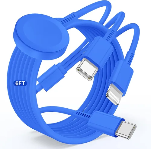 Miniatura 7 de Cable de carga USB C mejorado para Apple Watch, [certificado Apple MFi], cable de carga magnético para iWatch de 6 pies, cable de carga tipo C 2