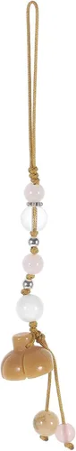 Miniatura 10 de Hemobllo Abalorio para teléfono – Jade Lotus Phone Charm Strap Agate Mobile Phone Pendant Decorativo Teléfono Celular Accesorios para Llavero Rojo