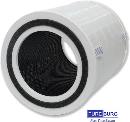 Miniatura 4 de PUREBURG DH02FT Filtro de repuesto compatible con purificadores de aire DH Lifelabs Aaira + HEPA y Sciaire + HEPA, H13 HEPA carbón activado 3 etapas