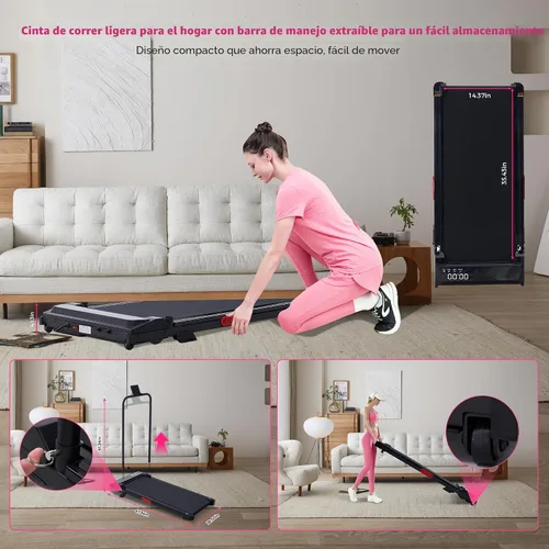 Miniatura 5 de Walking Pad with Incline and Handle Bar, 2026 Upgrade Electric Small Walking Pads Treadmills with Handles, Compact Treadmills for Home Small Spaces