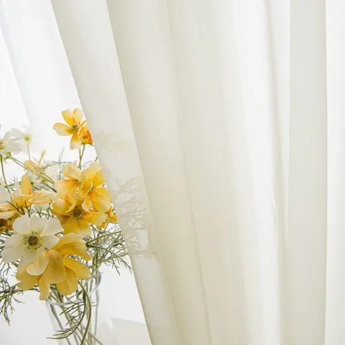 Miniatura 3 de Cortinas semitransparentes para ventanas de 50 pulgadas de largo, 52 pulgadas de ancho, juego de 2 paneles de cortinas traslúcidas, bolsillo