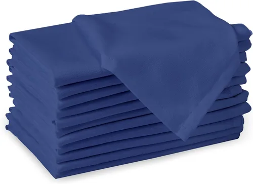 Encasa XO Juego de 12 servilletas de tela color azul cobalto, 17 x 17 pulgadas, servilletas de cena de algodón de color sólido, servilletas de boda