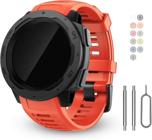Miniatura 16 de Correa de repuesto para reloj Garmin Instinct, correa de silicona suave compatible con Garmin Instinct 2/Solar/Tactical