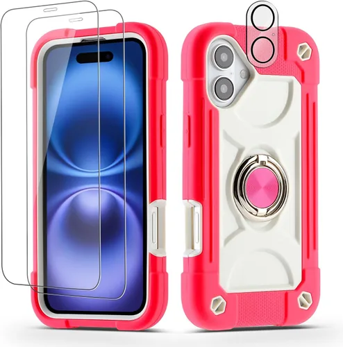 Miniatura 157 de Funda para iPhone 11 de 6.1 pulgadas con soporte de anillo, con 2 protectores de pantalla de vidrio, resistente a los golpes, resistente a