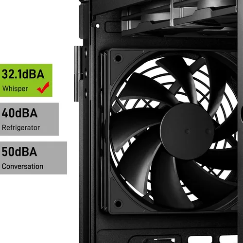 Miniatura 3 de DARKROCK Paquete de 3 ventiladores de carcasa de computadora de 120 mm negros de alto rendimiento de enfriamiento de bajo ruido de 3 pines 1200 RPM