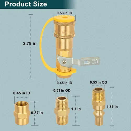 Miniatura 3 de GASPRO Kit de accesorios de conexión rápida de propano de 1/4 pulgadas, conexiones de gas LP para una fácil integración de sistemas de propano de RV