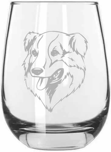 Miniatura 139 de Sakhalin Husky Dog - Copa de vino grabada personalizada de 15.25 onzas sin tallo