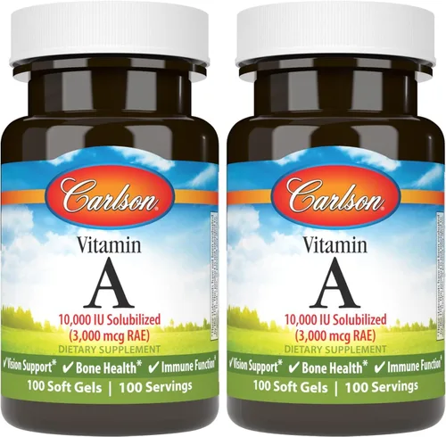 Miniatura 10 de Carlson - Vitamina A, 10000 UI (3000 mcg RAE), Visión Health, 250 cápsulas blandas