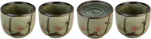 Miniatura 10 de Juego de 4 tazas de sake de porcelana de estilo japonés, juego de tazas pequeñas de cerámica para sake caliente o frío, tazas de sake tradicionales
