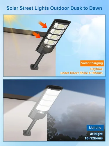 Miniatura 6 de 432LEDS - Farola solar para exteriores IP67Waterfroof, 6500K luces solares de inundación al aire libre del atardecer al amanecer, sensor