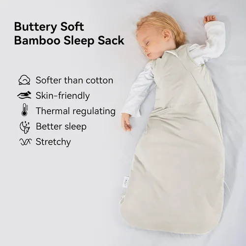 Miniatura 2 de BubblePanda - Saco de dormir de bambú de rayón para bebé de 0 a 6 meses, 1.0 tog, manta portátil ultra suave para bebé de 0 a 3 meses, saco