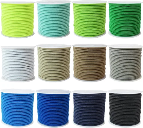 12 rollos de cuerda elástica colorida de 2 mm de diámetro, cuerda elástica redonda azul con cuentas para cuentas de burbuja de silicona Pony,