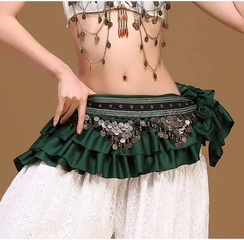 Miniatura 2 de Cadena de cintura para danza del vientre, bufanda de cadera y moneda, falda de danza, disfraz