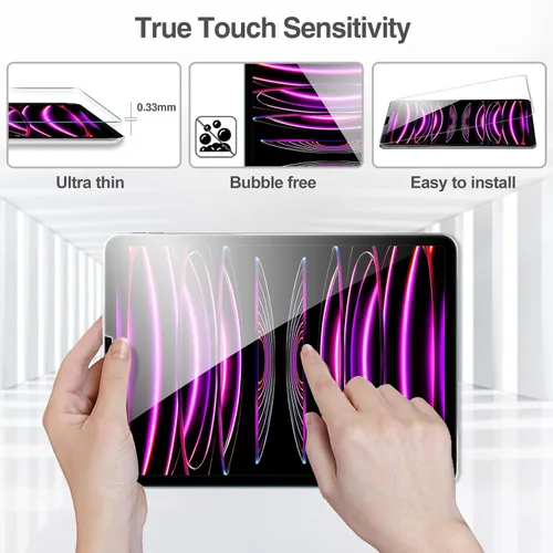 Miniatura 5 de ProCase Protector de pantalla de vidrio templado para iPad Pro 12.9, 6, 5, 4, 3ª generación 2022, 2021, 2020, 2018, protector de película de vidrio