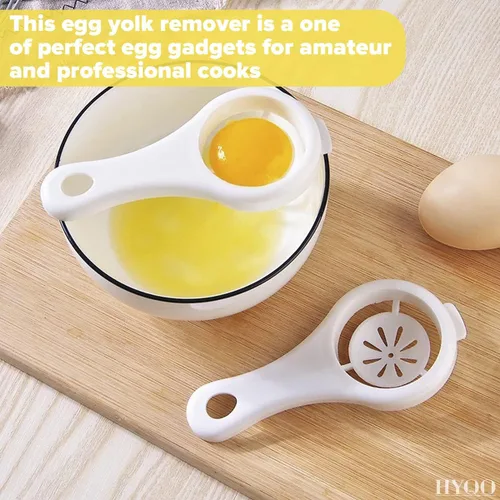Miniatura 7 de Separador de huevos para huevos crudos, herramienta separadora de yema de huevo con diseño de cuenco colgante para menos desorden, cuenco