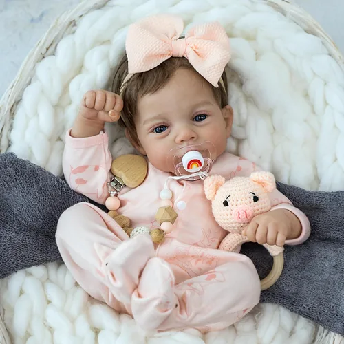 Miniatura 7 de SCOM Muñecas de Bebé Reborn Realistas - Muñecas de Bebé Recién Nacido Realistas de 18 Pulgadas Adorable Niña, Muñeca de Bebé de la Vida Real