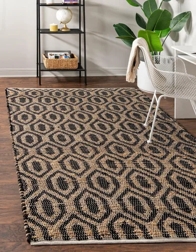 Miniatura 22 de Unique Loom Chindi Jute Collection - Alfombra rectangular de 7 pies 1 pulgada x 10 pies, color blanco y natural blanco (White/Natural)
