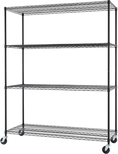 Miniatura 9 de Trinity Basics - Estantería de alambre ajustable de 3 niveles con ruedas para organización de cocina, almacenamiento de garaje, cuarto de EcoStorage