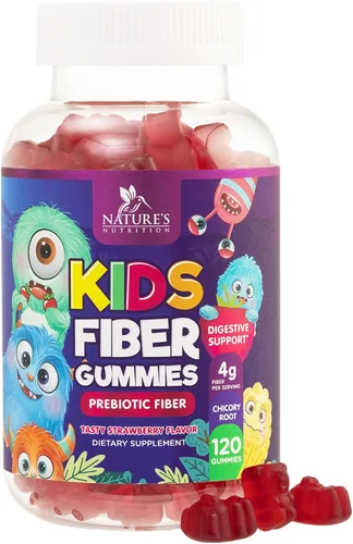 Miniatura 10 de Gomitas de fibra para niños – Fibra dietética 0.14 oz por porción – Suplemento diario de gomitas de fibra para niños – Gomitas prebióticas