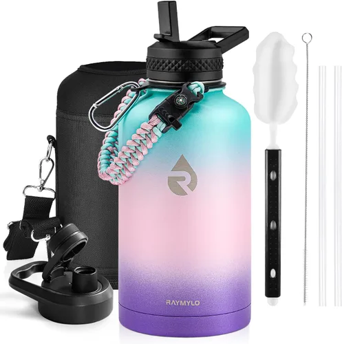 Miniatura 94 de RAYMYLO Botella de agua aislada de 24 onzas, de acero inoxidable con triple pared al vacío (fría durante 48 horas, caliente durante 24 horas), a