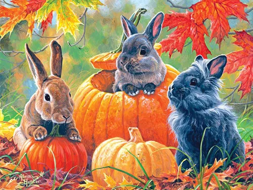 Miniatura 8 de RoseArt - Abraham Hunter - Autumn Gathering - Rompecabezas de 1000 piezas para adultos