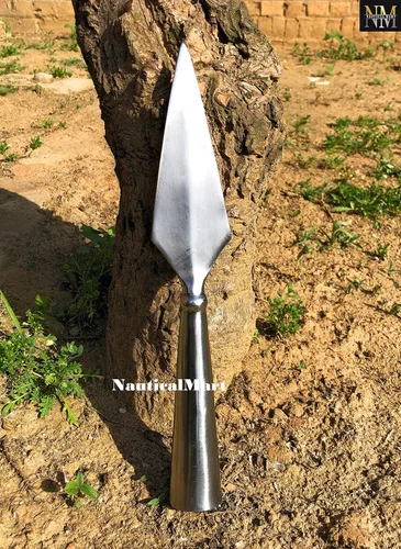 Miniatura 6 de NauticalMart Saga vikinga forjada a mano Reproducción de cabeza de lanza de hierro de jabalina romana o medieval Punta de lanza de acero funcional