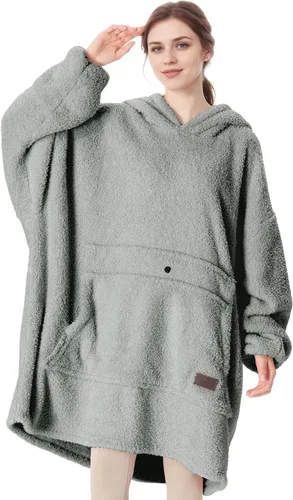 Miniatura 8 de Catalonia Sudadera extragrande tipo manta con capucha, sudadera de forro polar para descansar, regalo para adulto, mujer, hombre, niños, esposa