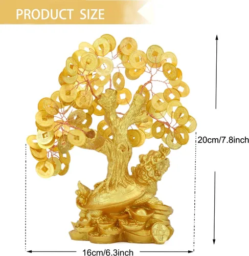 Miniatura 2 de Árbol de dinero de Feng Shui para oficina, mesa de hogar, decoración de Feng Shui, árbol de dinero de cristal para riqueza y buena suerte