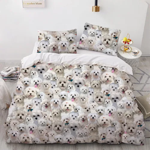 Miniatura 6 de Juego de funda de edredón de Malinois belga, juego de ropa de cama decorativo de 3 piezas con 2 fundas de almohada, funda de edredón suave, juego