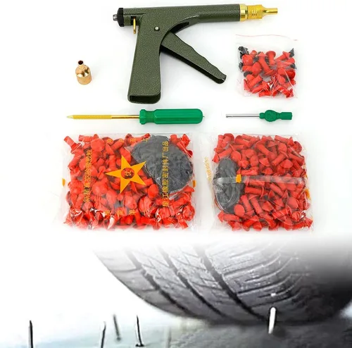 Miniatura 5 de Pistola de tapón de neumáticos de alta resistencia, kit de reparación de neumáticos de hongos, herramienta universal de reparación de pinchazos sin
