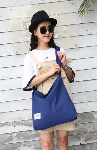 Miniatura 144 de Covelin - Bolsa de hombro informal de lona para mujer, estilo bohemio y retro, bolsa de mano, bolso cruzado, tamaño grande