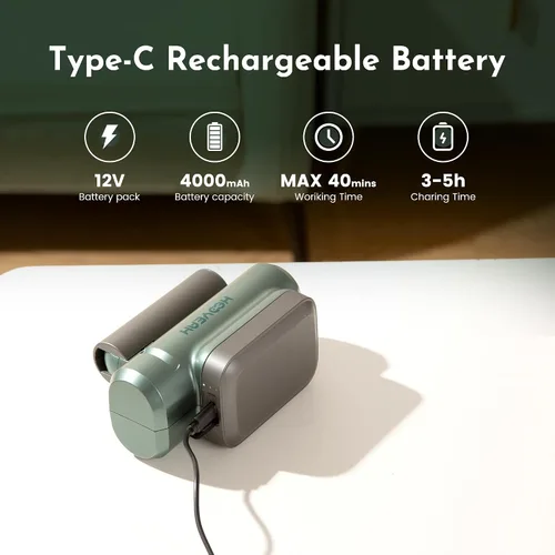 Miniatura 5 de Hooyeah Lavadora a presión inalámbrica portátil, rociador de agua de mano alimentado por batería de litio, máximo 217 PSI, boquilla 5 en 1 y olla