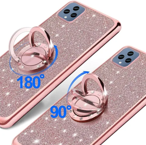 Miniatura 3 de Para Revvl 6 5G /6X/T-Mobile T Phone 5G Glitter Crystal Butterfly Heart Floral Slim TPU Luxury Bling Cute Funda protectora con soporte + correa