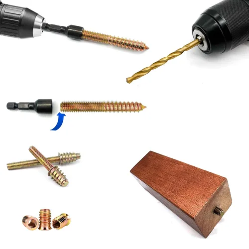 Miniatura 5 de 2 destornilladores y taladros de perno de suspensión, destornillador de acero de aleación con taladro giratorio HSS para tornillos de madera