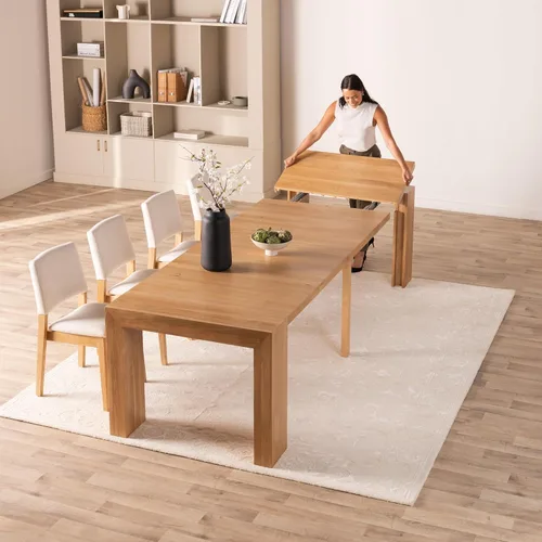 Miniatura 40 de Transformer Table - Mesa de comedor extensible de madera maciza, asientos 2-12, mesa de comedor expandible, muebles que ahorran espacio, muebles