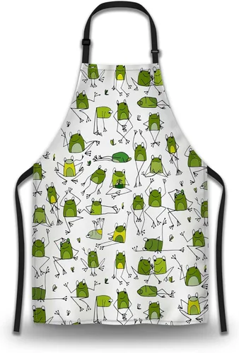 Miniatura 11 de Delantal de Ama de Casa para Mujeres Gato Colorido Abstracto Divertido Delantales para Hombres para Cocina Cocinar Restaurante BBQ Pintura