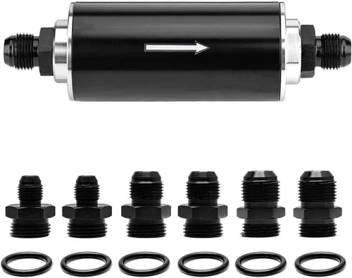 Miniatura 7 de Filtro de combustible en línea de 2.283 in de 30 micrones 6AN 8AN 10AN Aluminio Combustible/Gas/Accesorios de adaptador de filtro de gasolina