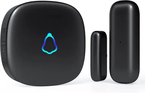 Timbre de puerta, alarma inalámbrica de sensor de contacto para puerta abierta METAK con alcance de 500 pies, 58 timbres y 5 niveles de volumen para