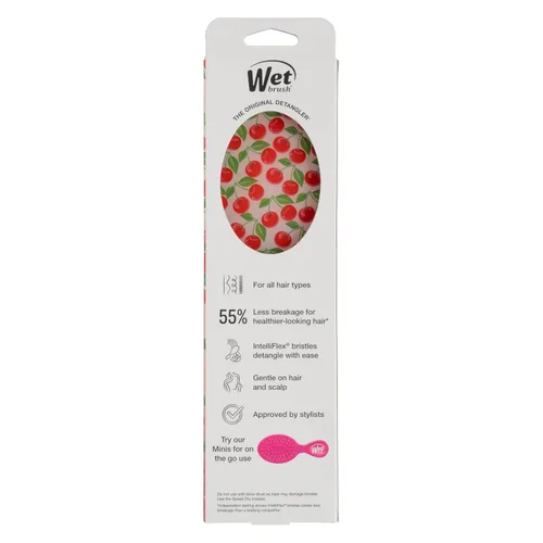 Miniatura 13 de Wet Brush Desenredante original, cereza (Tutti Fruitti), cerdas IntelliFlex ultrasuaves que se deslizan a través de los nudos, cepillo de pelo Tutti