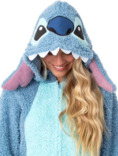 Miniatura 5 de Disney - Disfraz de punto de Lilo Stitch para jóvenes disfraz de sherpa de Unión Azul Patchwork