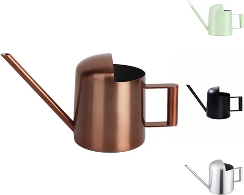 Miniatura 11 de Regadera Mini, 300ml/10oz de Acero Inoxidable con Boquilla Larga, Regadera Pequeña para Plantas de Interior, Suculentas, Hierbas (Verde)