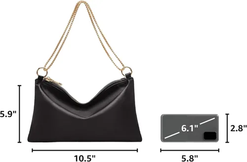 Miniatura 3 de oscaurt Bolso de noche para mujer, cartera de hombro de satén para graduación, compromiso, cóctel, fiesta, boda