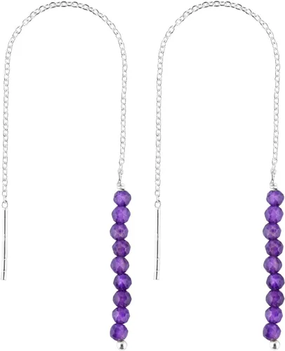 Miniatura 16 de Aretes delicados de piedra auténtica, piedras preciosas tanzanita, joyería minimalista, aretes colgantes, chapados en plata, piedras natales