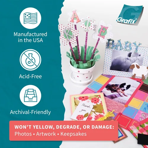 Miniatura 8 de Grafix de peso medio, láminas de madera prensada de 12 x 12 pulgadas, paquete de 25 unidades de color blanco.