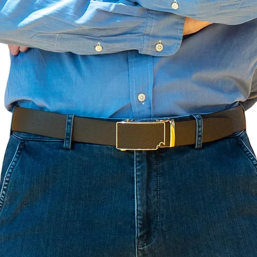 Miniatura 5 de Cinturones de cuero con trinquete para hombre, cinturón ajustable para jeans casuales