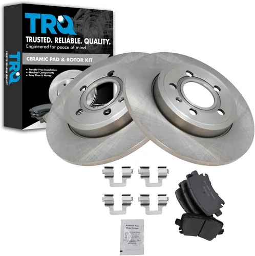 Miniatura 93 de TRQ Kit de rotor de freno trasero y pastillas de cerámica Posi premium compatible con camioneta Chevy GMC
