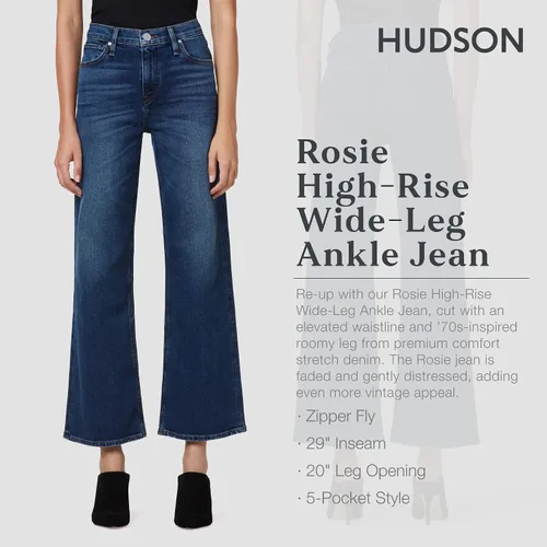 Miniatura 3 de HUDSON Women's Rosie High Rise Wide Leg Ankle Jean