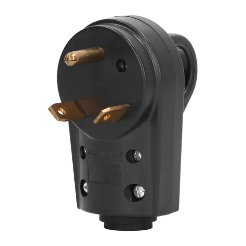 Miniatura 8 de Reemplazo macho de enchufe RV 30A, conector eléctrico de 3 clavijas de 125 V con mango de reparación de cable de alimentación para RV latón nailon 1