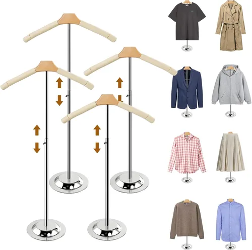 Miniatura 8 de Soporte de exhibición ajustable para camisas, 2 piezas, soporte de exhibición de camisetas de 20-35 pulgadas de altura para vendedores, camisa